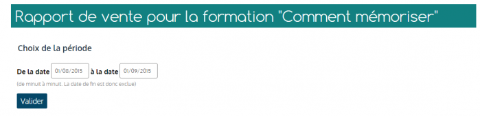 rapport ventes